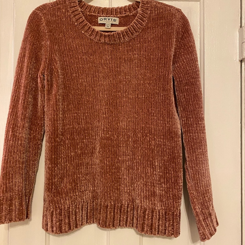 Dusty rose chenille sweater xs